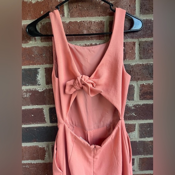 Aritzia Wilfred Peach Tie Back Wide Leg Crop Jumpsuit Size 2 - Picture 8 of 11